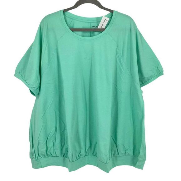 Lane Bryant French Terry Crewneck T-shirt Tee Mint Green Plus Size 22/24 NWT - Picture 7 of 7